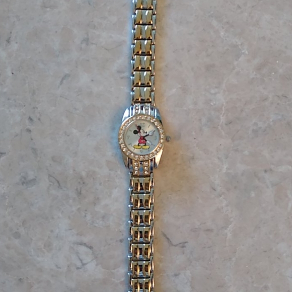 NIB Disney Silver&Gold-tone Mickey Mouse Watch - Picture 2 of 8
